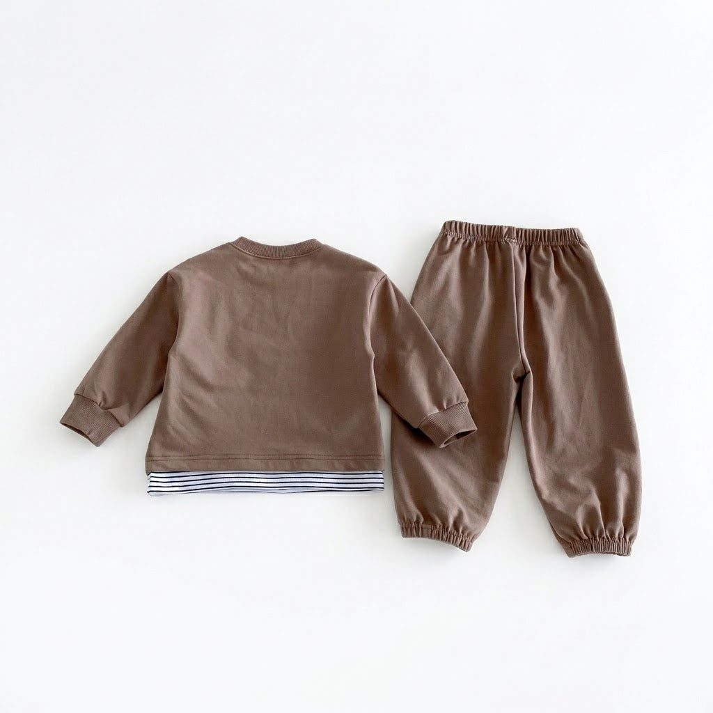 Kids New York 89 Letter Print Long Sleeve Sweatshirt and Pants Set