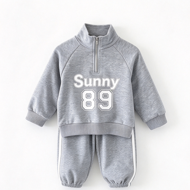 Kids Grey Sunny 89 Print Sweatshirt and Pants Set