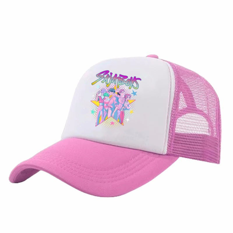 KDH K-pop inspired printed Mesh baseball cap for kids