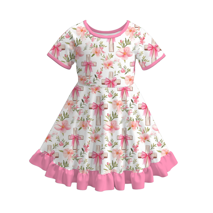 Easter bunny twirl dress with ruffle hem