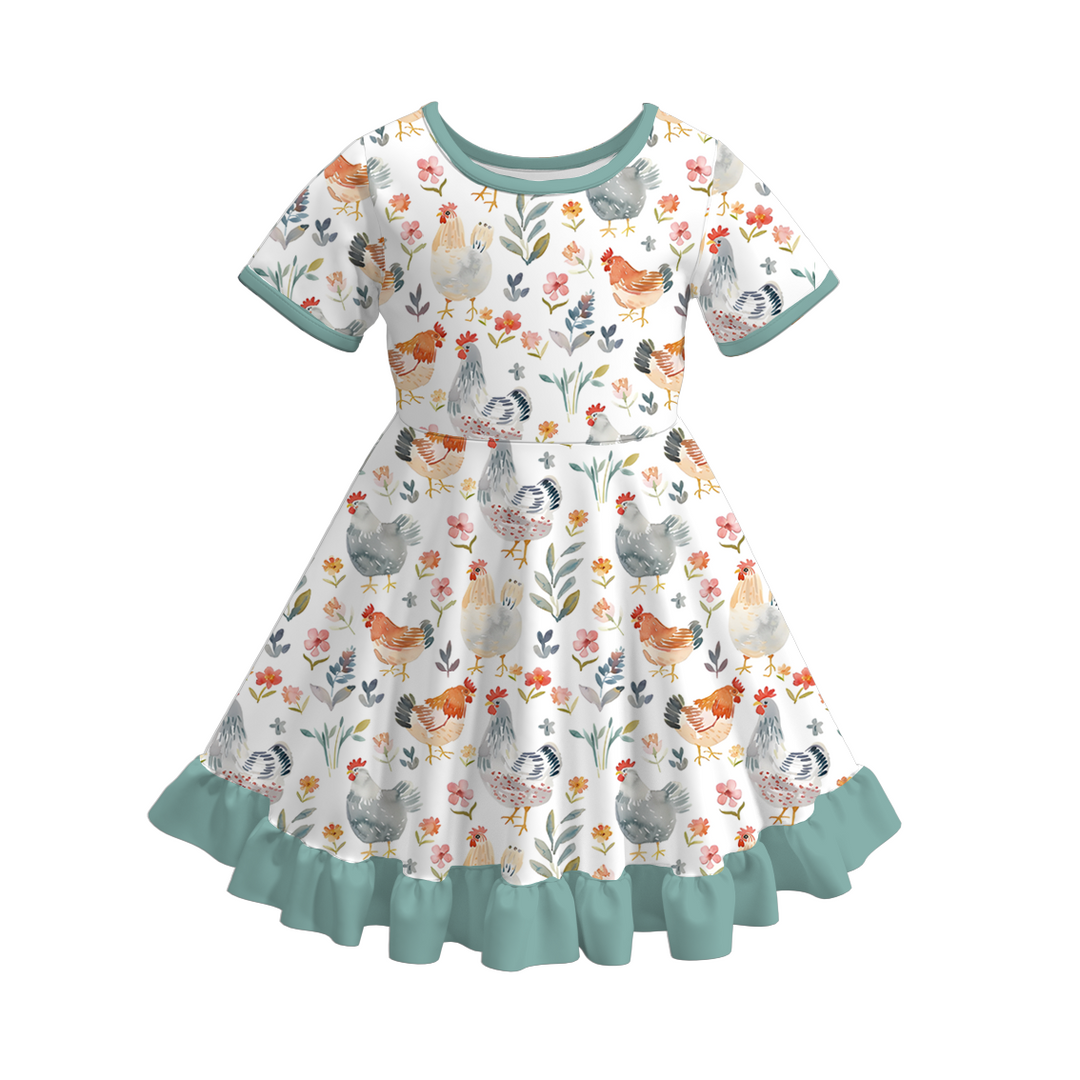 Easter bunny twirl dress with ruffle hem