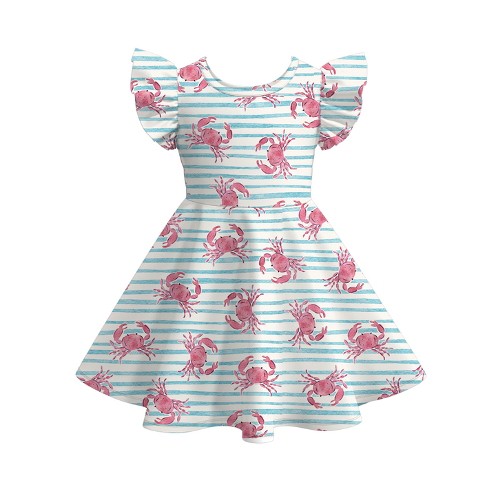 4th of July patriotic ruffle twirl dress for girls