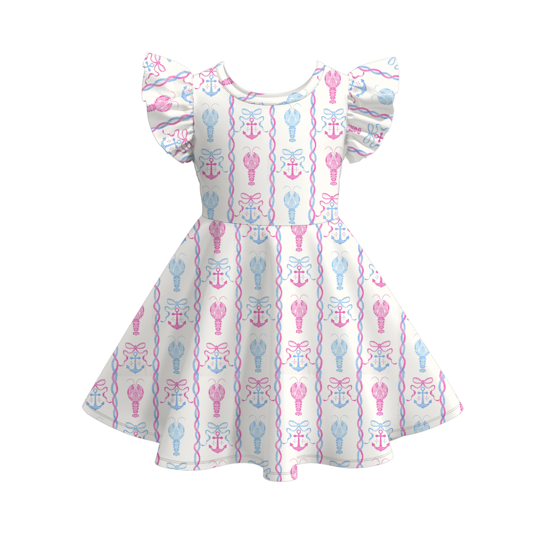 4th of July patriotic ruffle twirl dress for girls