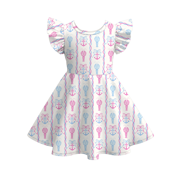 4th of July patriotic ruffle twirl dress for girls