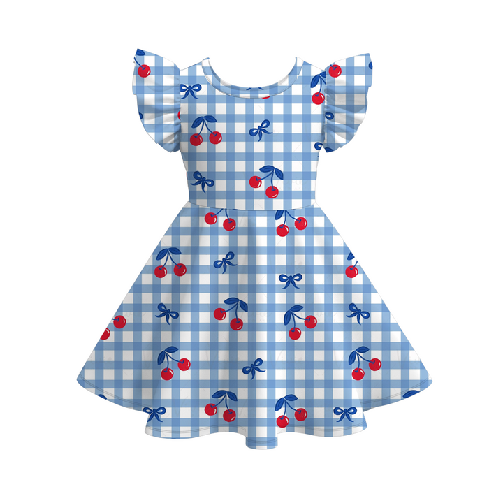 4th of July patriotic ruffle twirl dress for girls