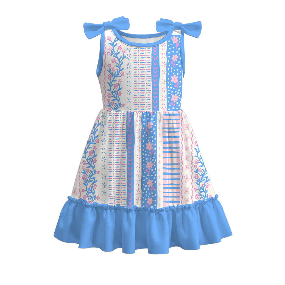 4th of July patriotic ruffle twirl dress for girls
