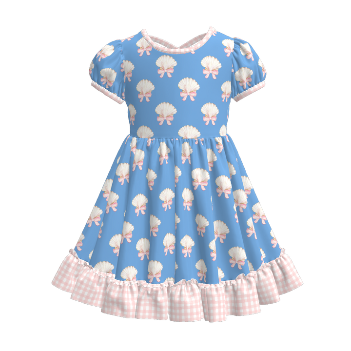 Girls ruffle princess twirl dress with puff sleeve