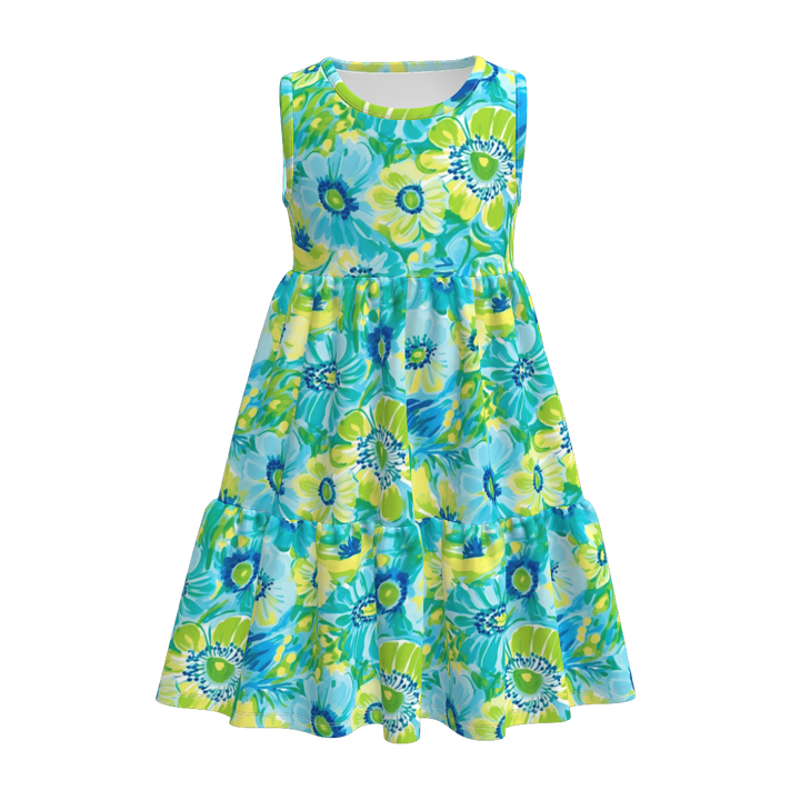 Girls floral Splicing sundress