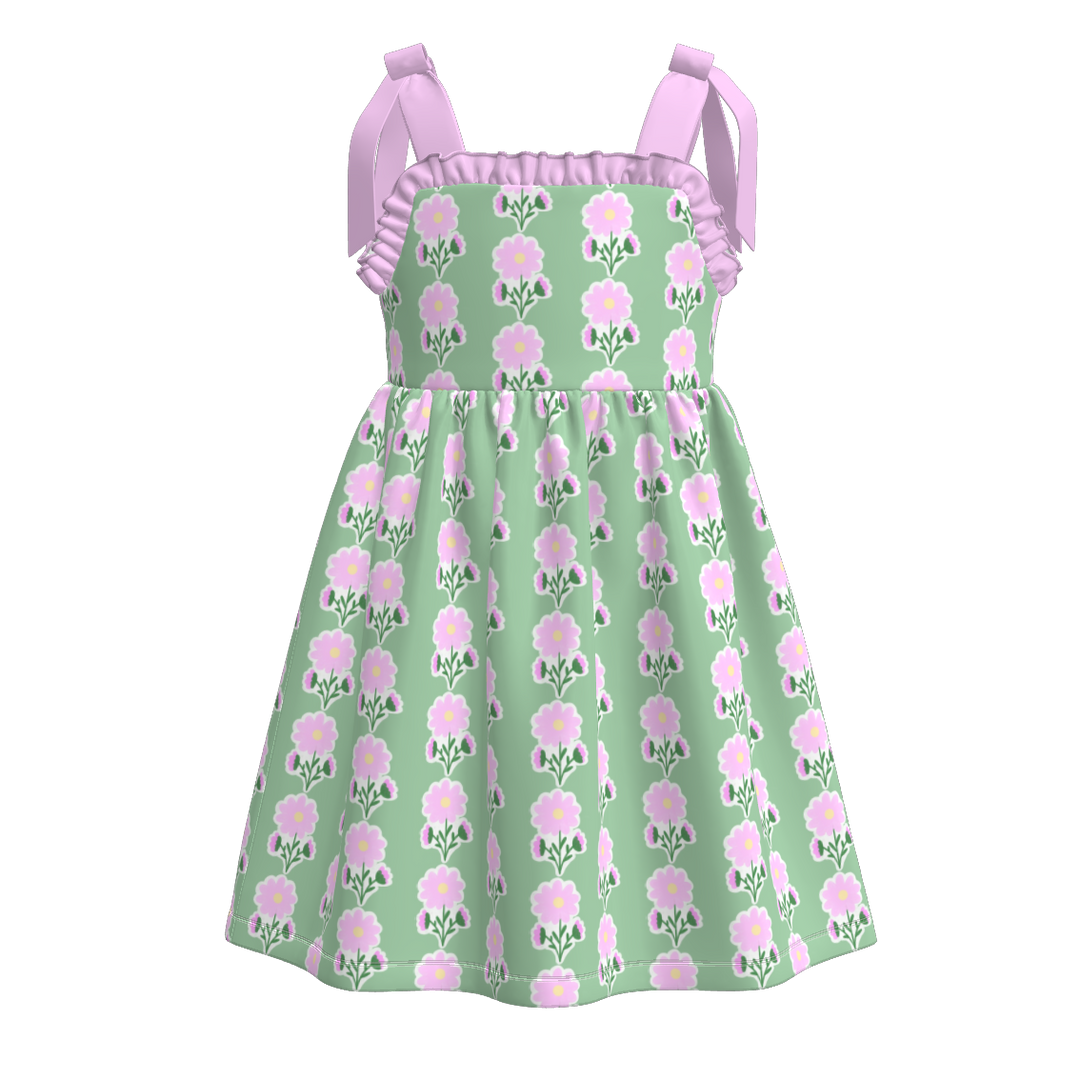 Girls Bow tie suspender dress