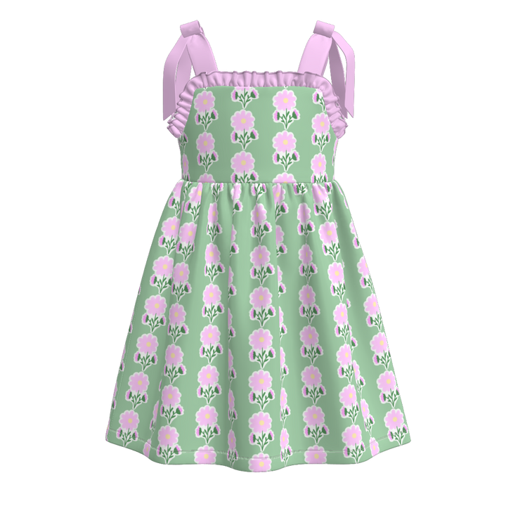 Girls Bow tie suspender dress