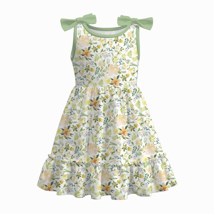 Girls summer bowknot sleeveless sundress