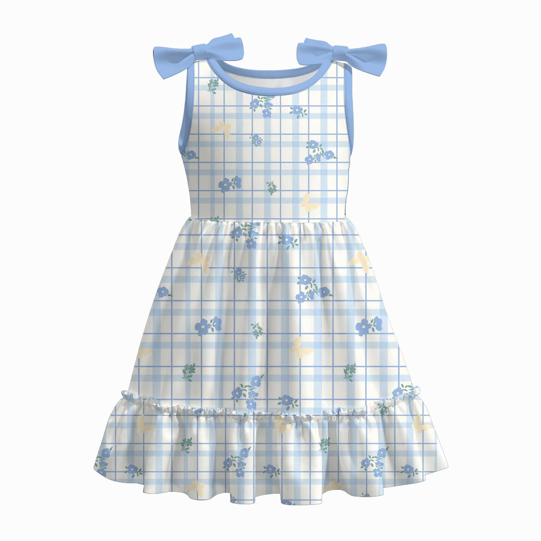 Girls summer bowknot sleeveless sundress