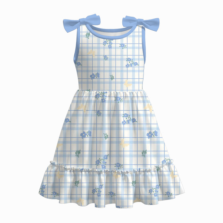 Girls summer bowknot sleeveless sundress