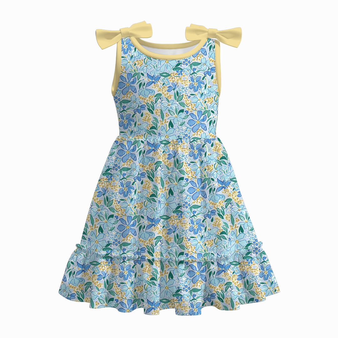 Girls summer bowknot sleeveless sundress