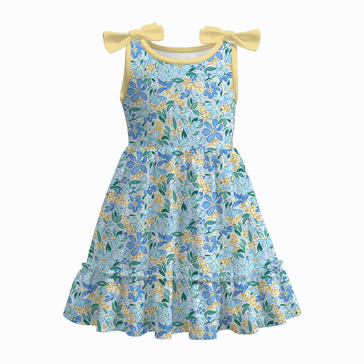 Girls summer bowknot sleeveless sundress
