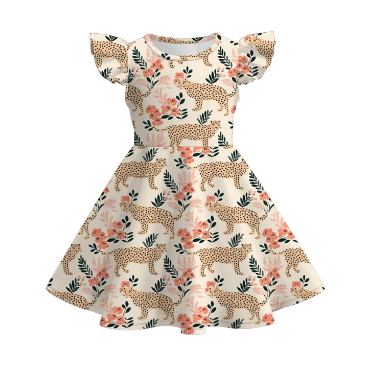 Girls Flutter Sleeve Summer twirl Dress
