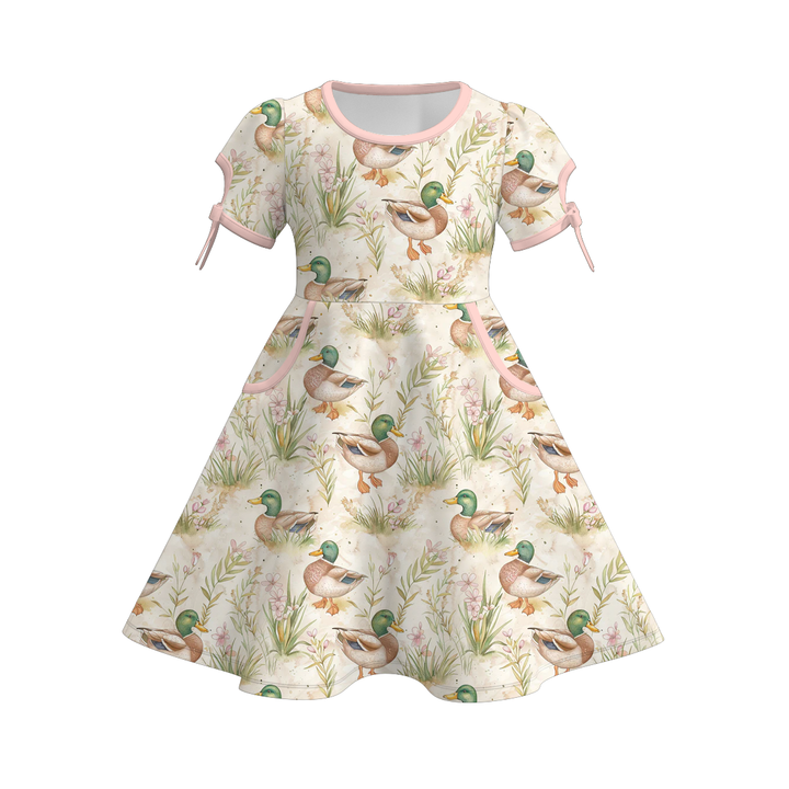 Girls summer pocket twirl dress