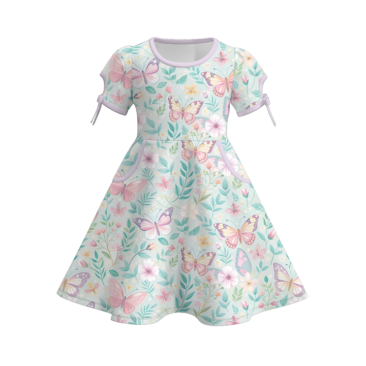 Girls summer pocket twirl dress