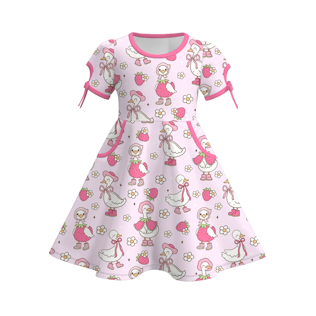 Girls summer pocket floral twirl dress