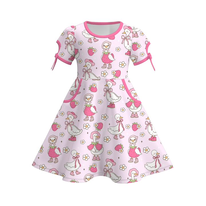 Girls summer pocket floral twirl dress