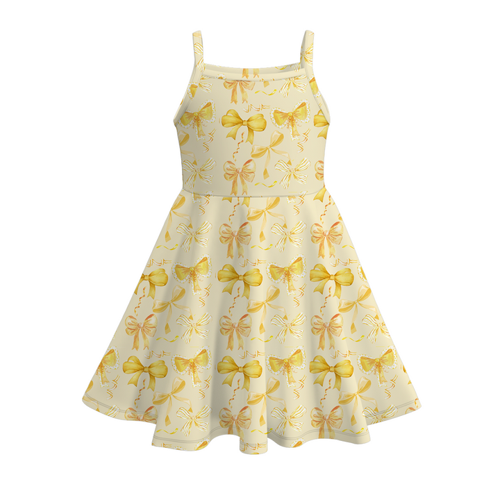 Girls Cute Dinosaur Print Suspender Dress
