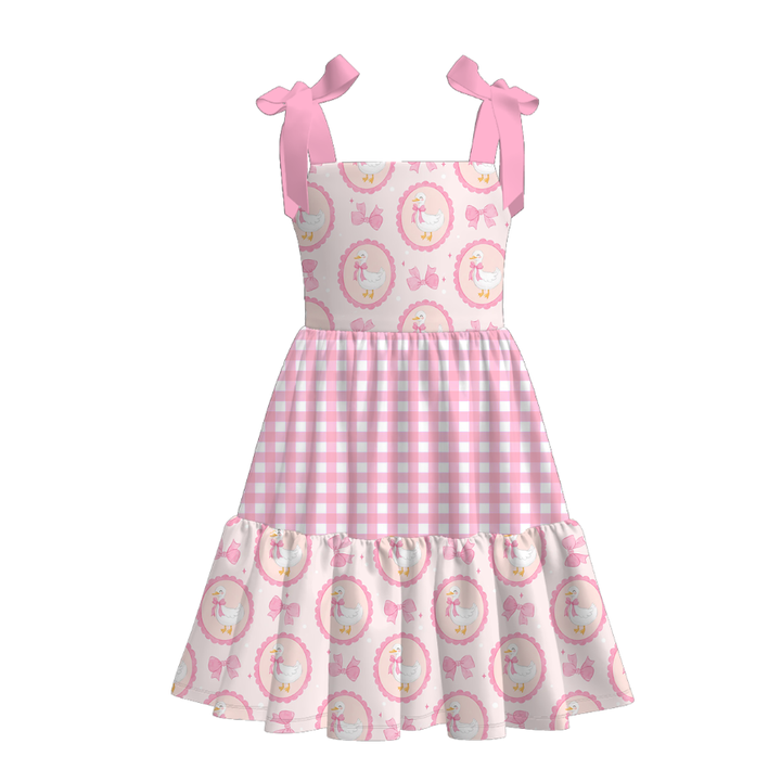 Girls summer bow tie patchwork floral dress