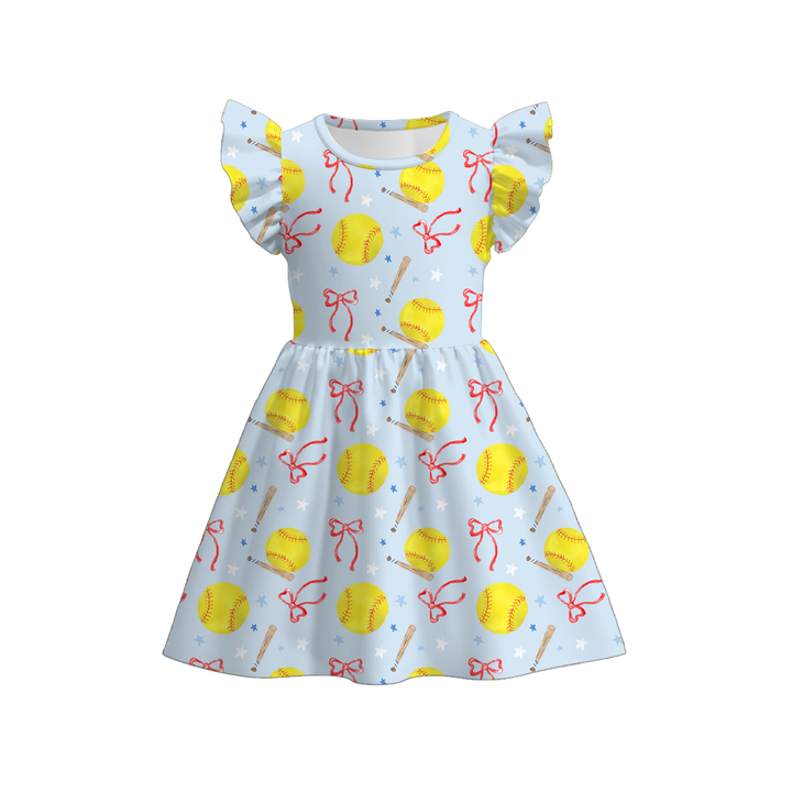Girls Sports Ball Print twirly dress
