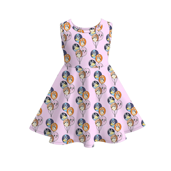 Girls summer Bluey printed sleeveless twirl dress