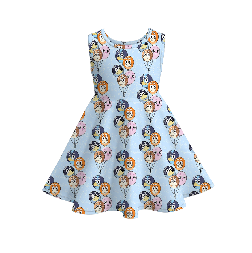 Girls summer Bluey printed sleeveless twirl dress