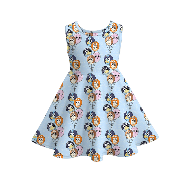 Girls summer Bluey printed sleeveless twirl dress