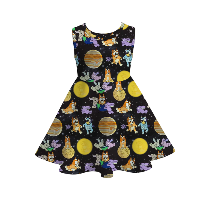 Girls summer Bluey printed sleeveless twirl dress