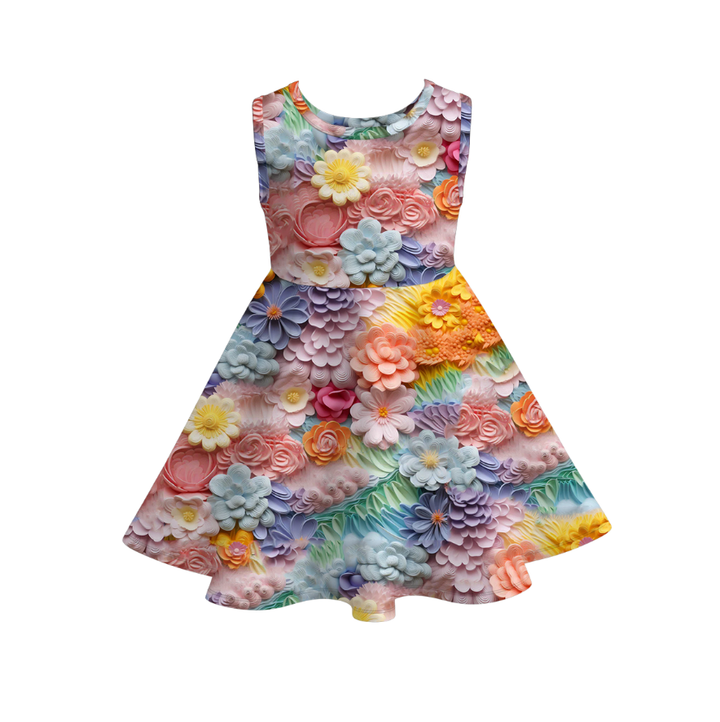 Girls summer Bluey printed sleeveless twirl dress