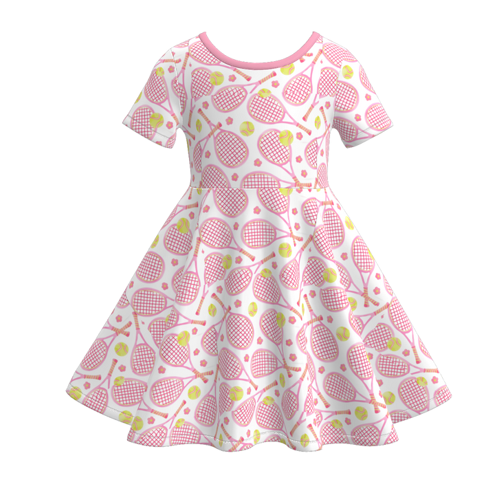 Girls School Ball Sports Theme Print dress