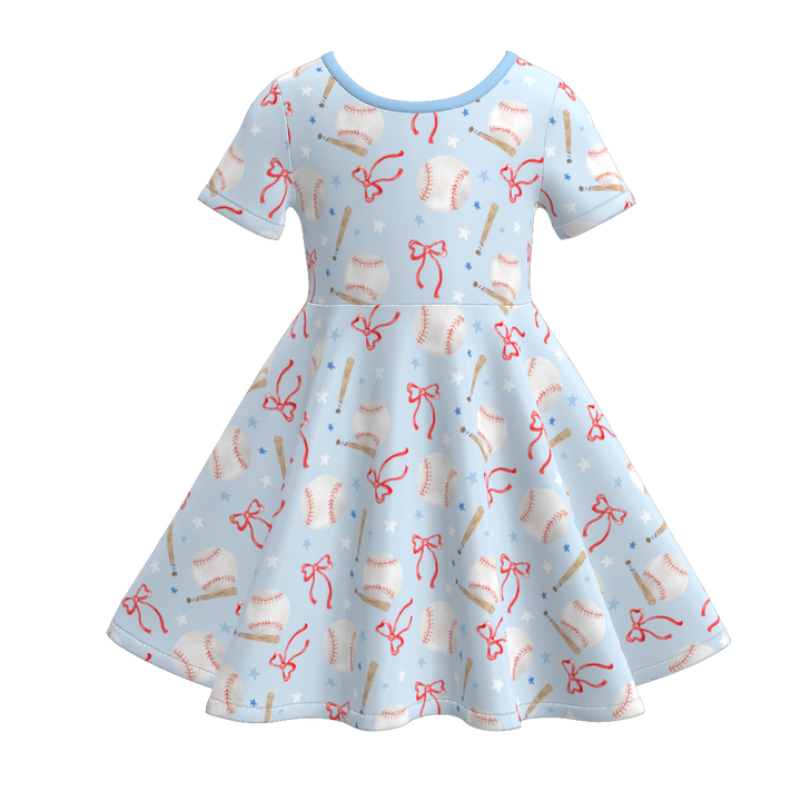 Girls School Ball Sports Theme Print dress