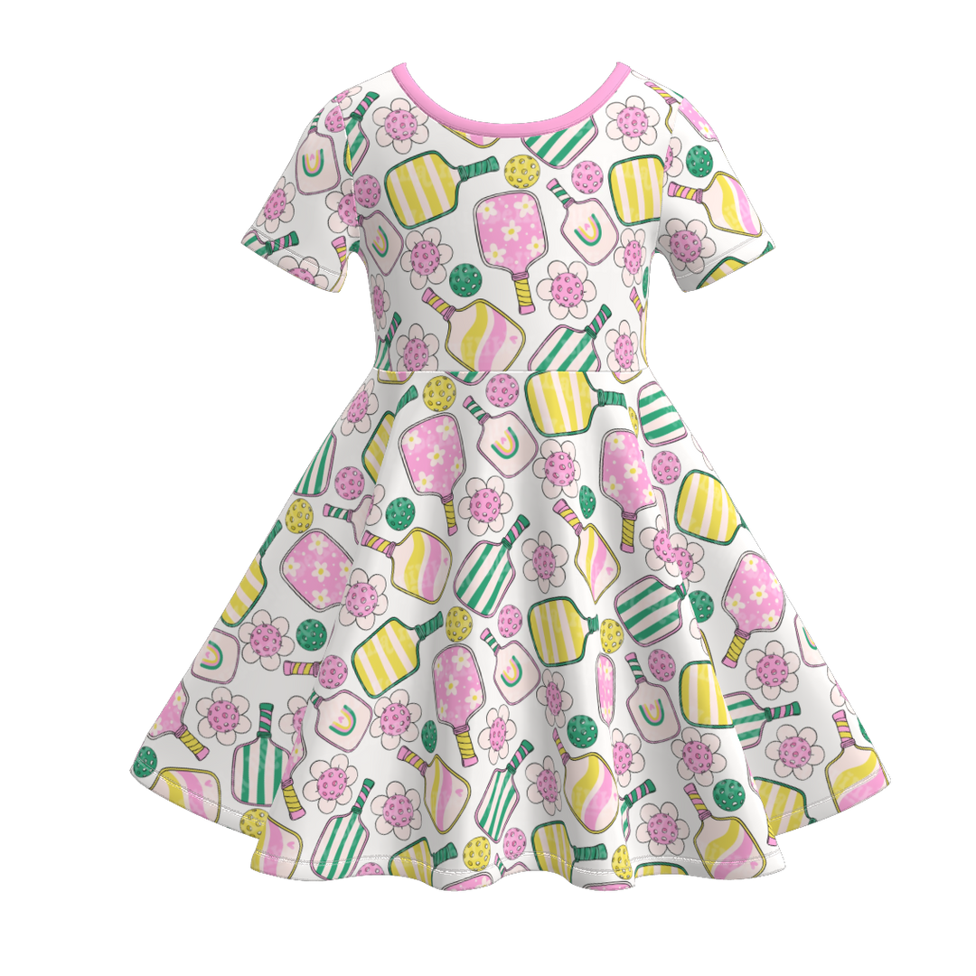Girls School Ball Sports Theme Print dress