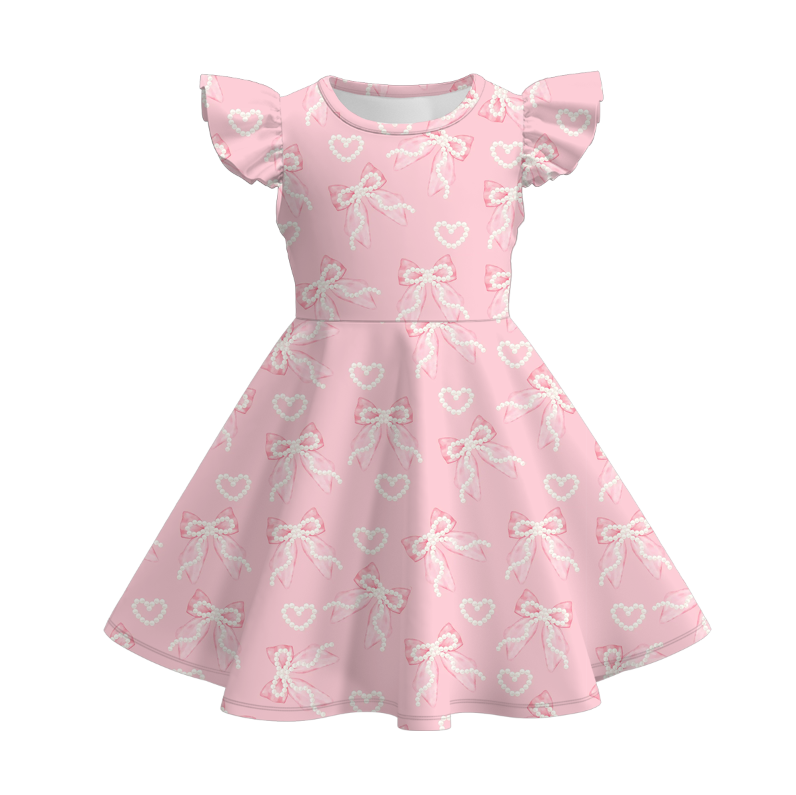 Bow deco pink top&leggings set Sisters summer Outfits