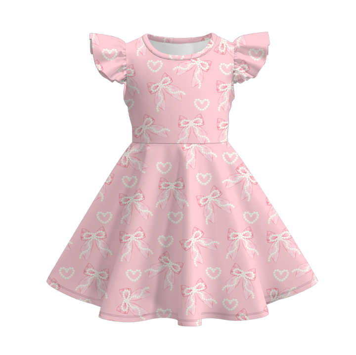 Bow deco pink top&leggings set Sisters summer Outfits