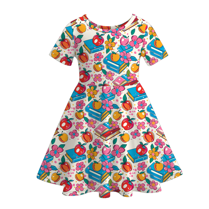 Back To School Apple Bow Girls' Dress