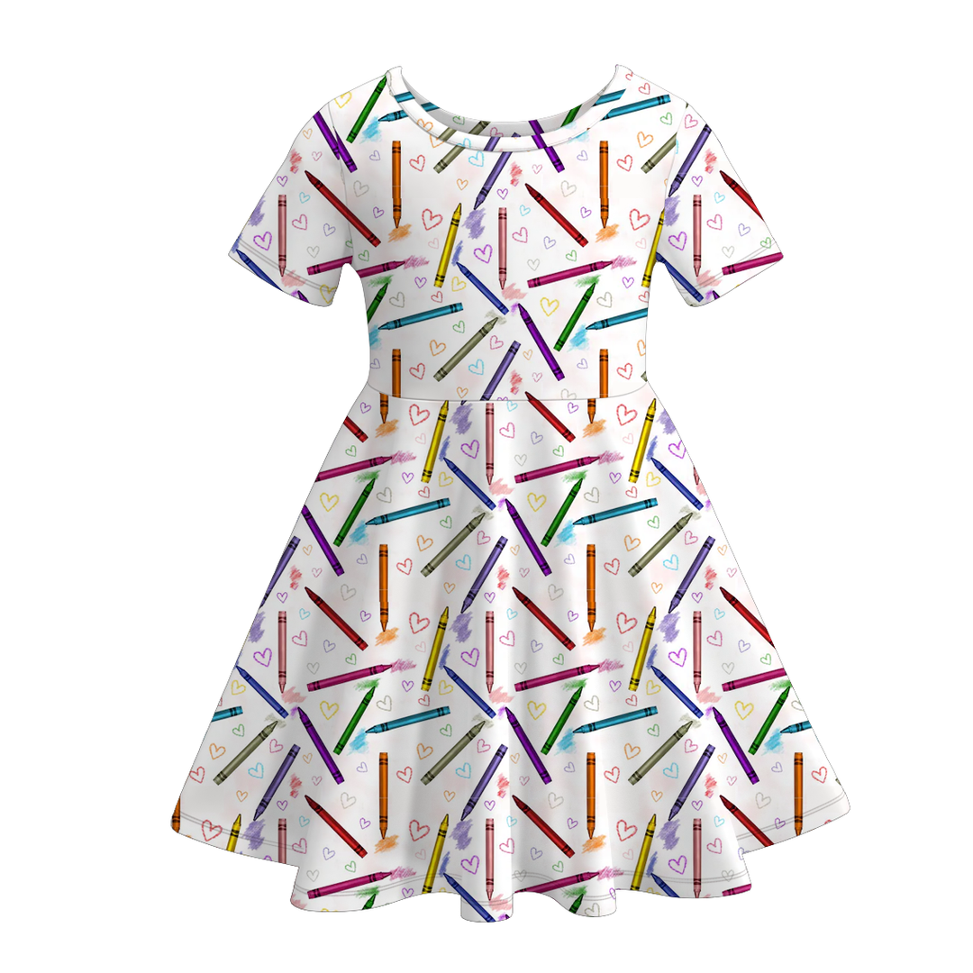 Back To School Apple Bow Girls' Dress