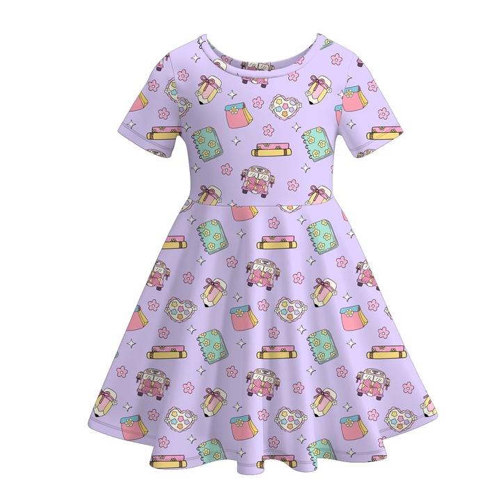 Back To School Apple Bow Girls' Dress
