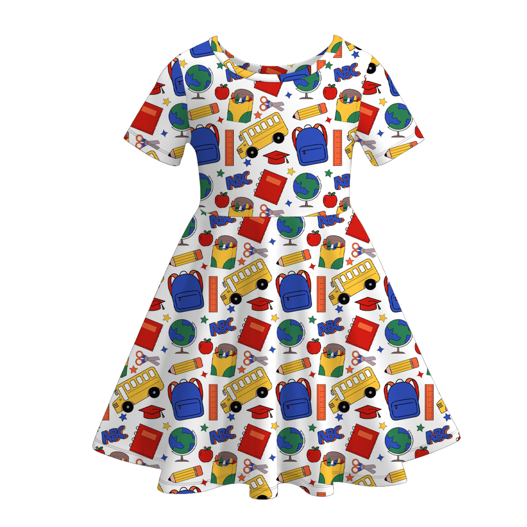 Back To School Apple Bow Girls' Dress