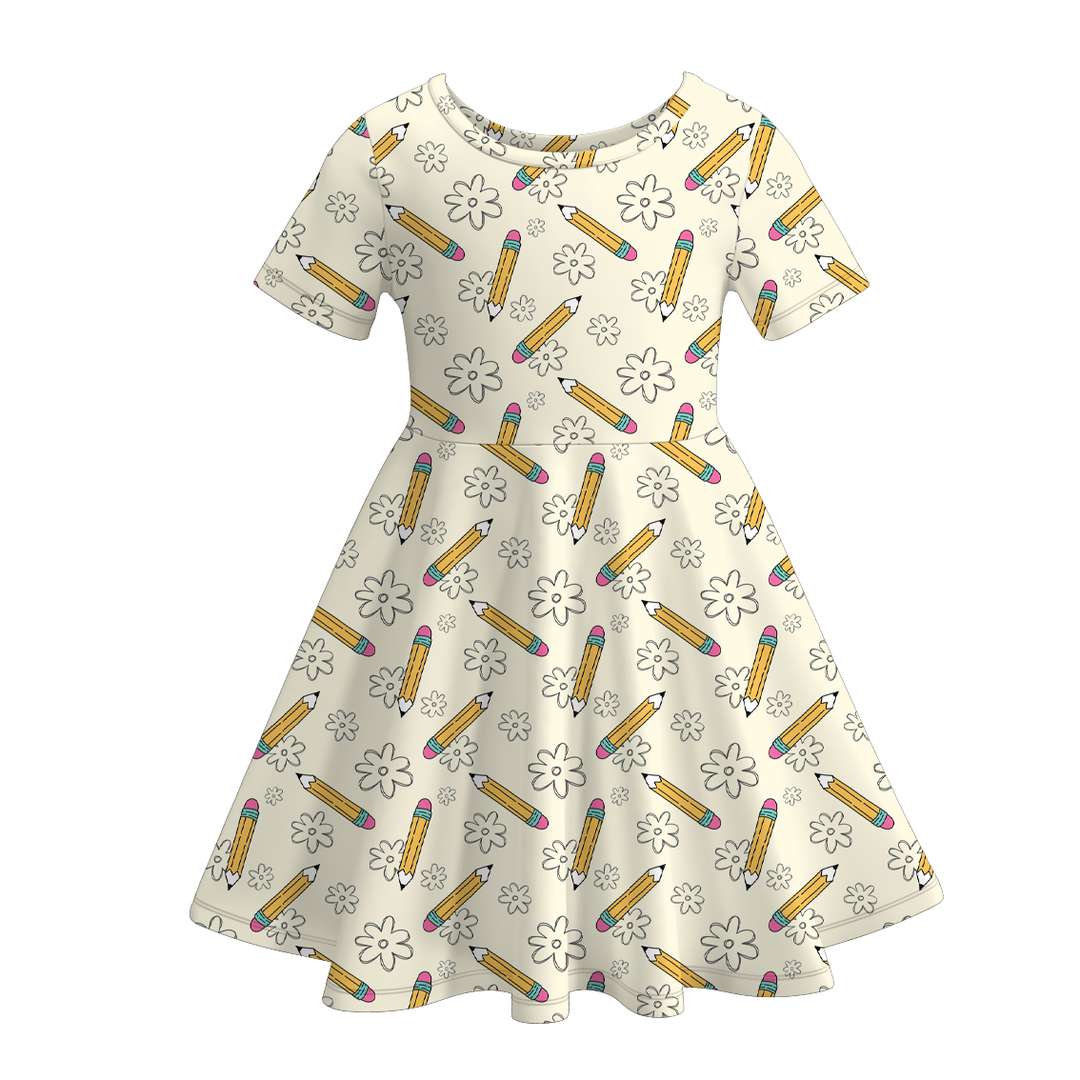 Back To School Girls Twirl Dress