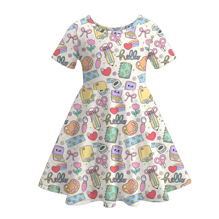 Back To School Girls Twirl Dress