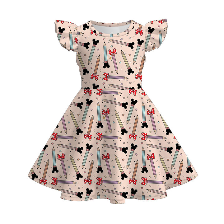 Back to school Mickey pencil ruffle dress