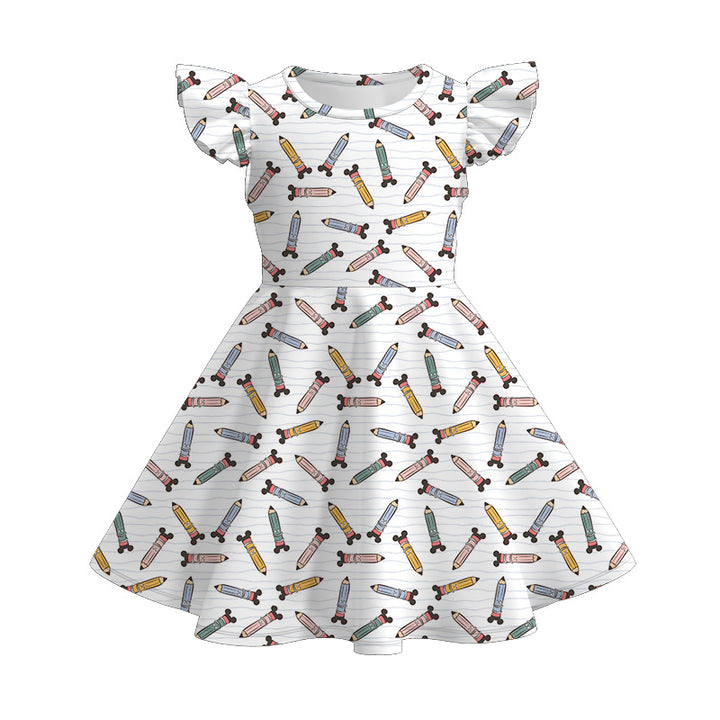 Back to school Mickey pencil ruffle dress