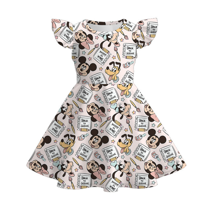 Back to school Mickey pencil ruffle dress