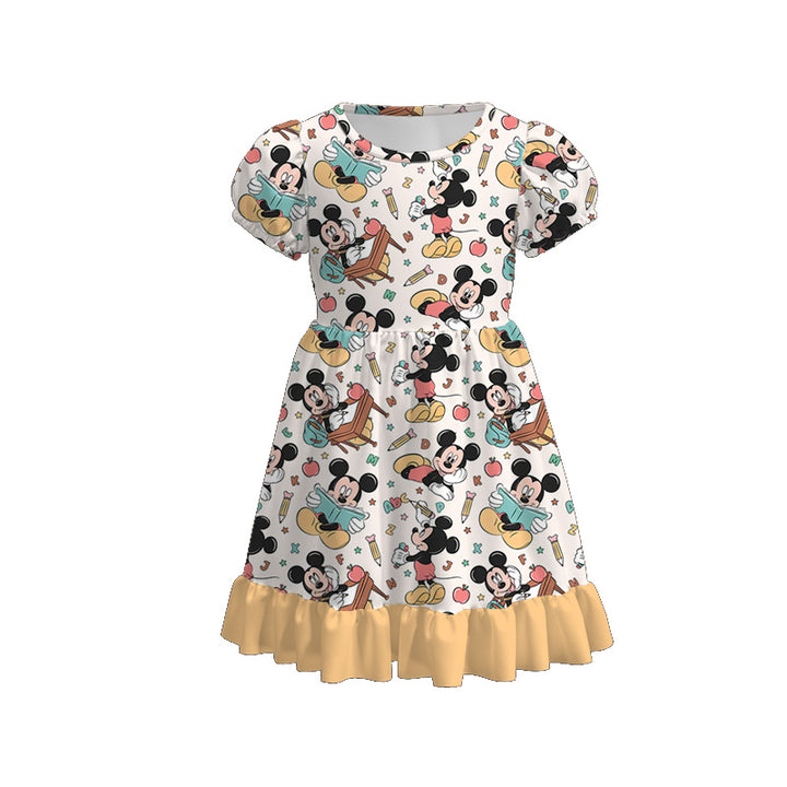 Back to school Mickey friends ruffle dress
