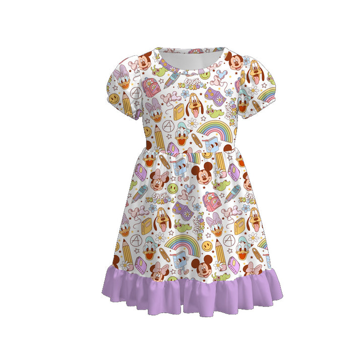 Back to school Mickey friends ruffle dress