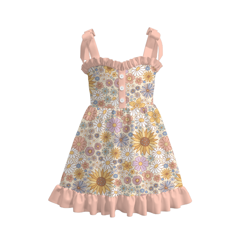 lower Bow-tie up ruffle dress for girls