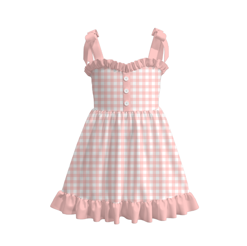lower Bow-tie up ruffle dress for girls